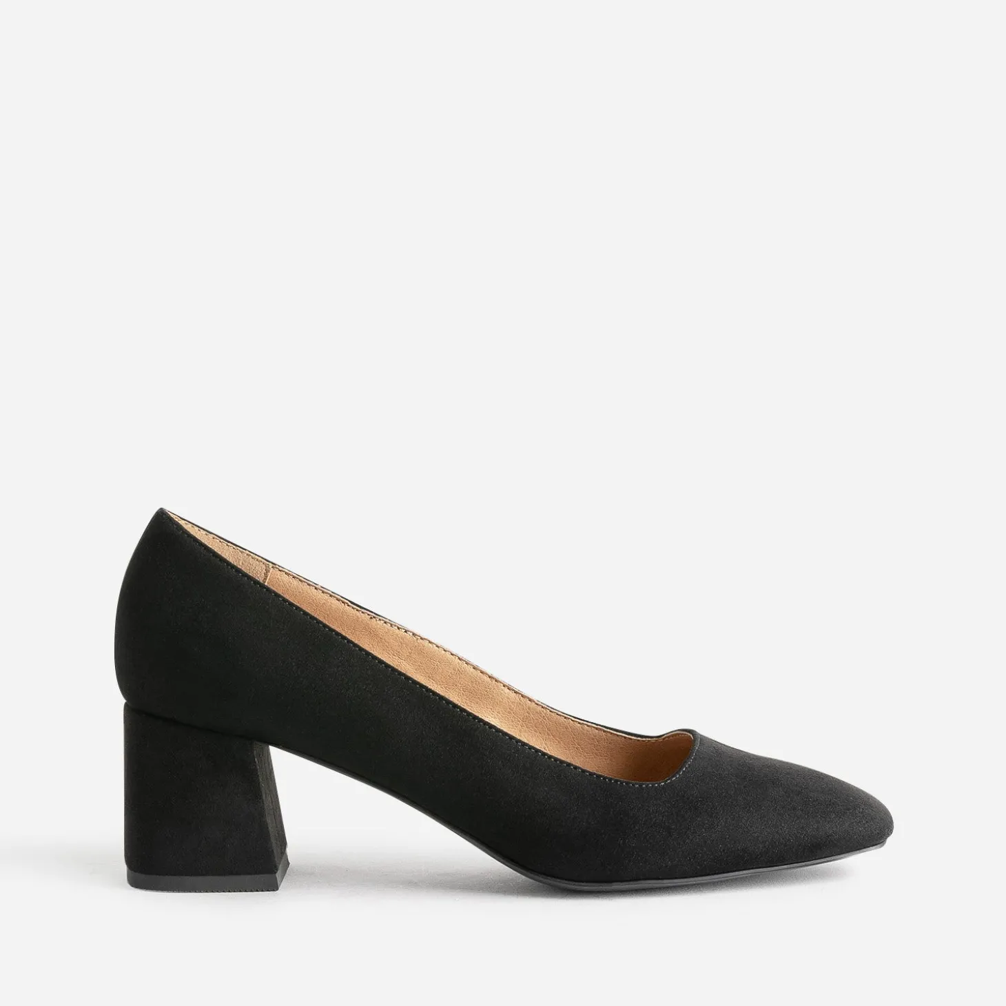 Escarpin noir suédé à bout carré