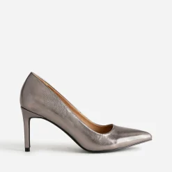 Escarpin TEXTO argenté à talon fin