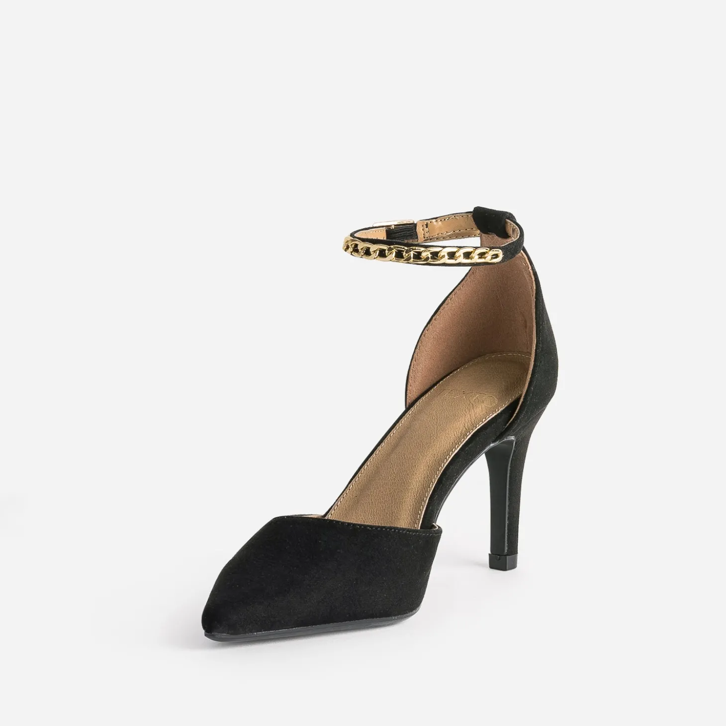 Escarpin TEXTO noir à bride-bijou cheville