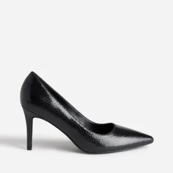 Escarpin TEXTO noir motif effet python