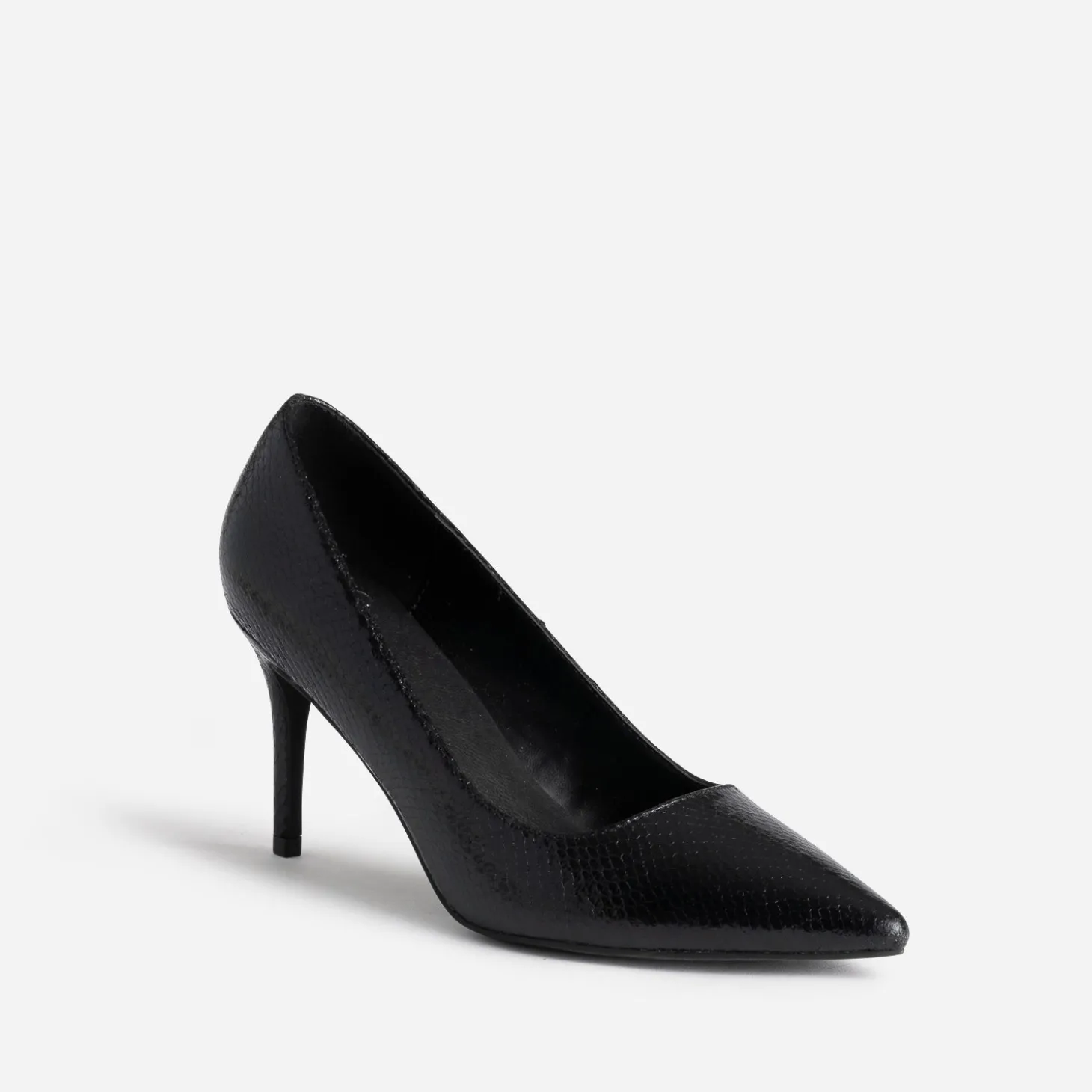Escarpin TEXTO noir motif effet python
