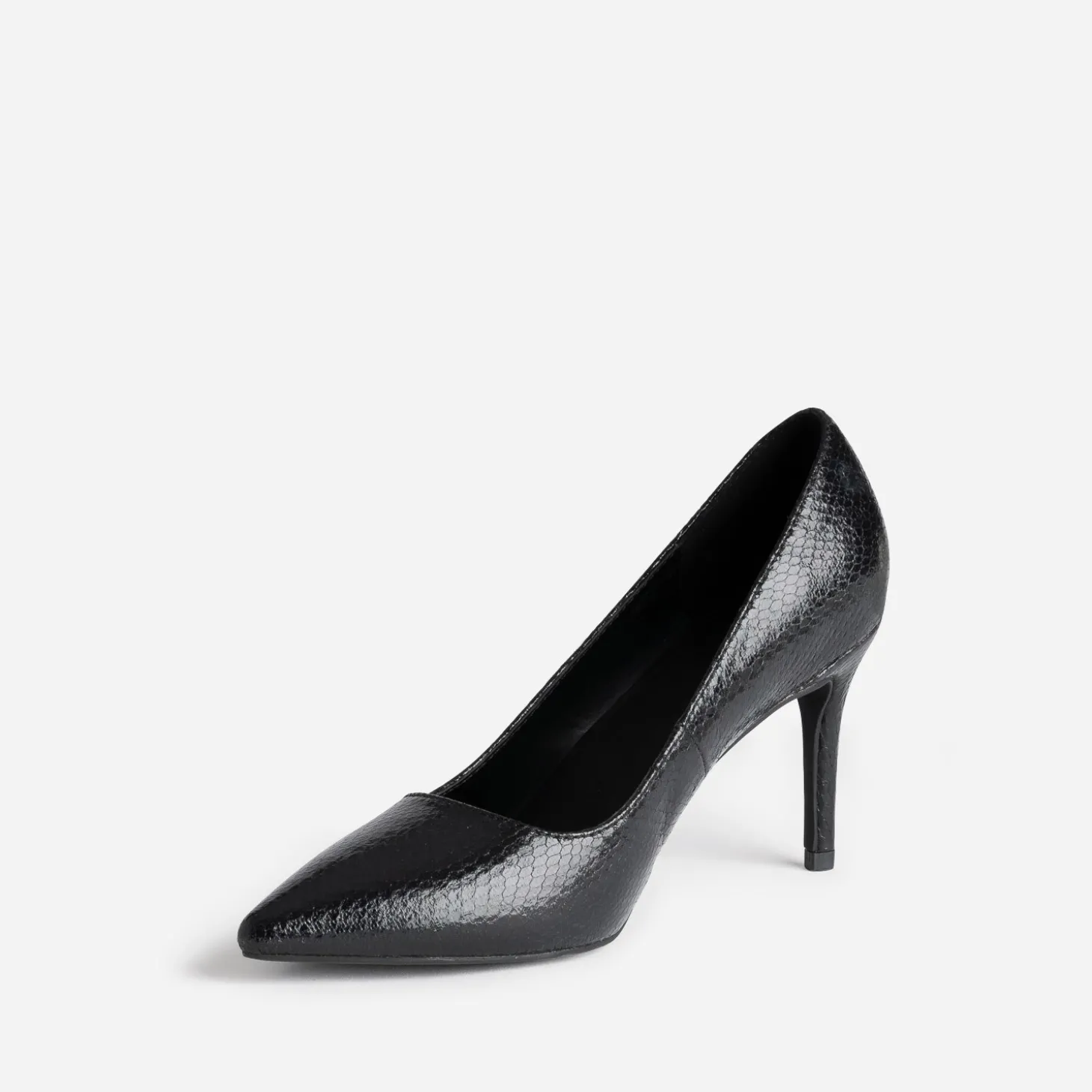 Escarpin TEXTO noir motif effet python