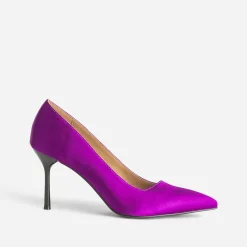Escarpin TEXTO violet satiné avec découpe biais
