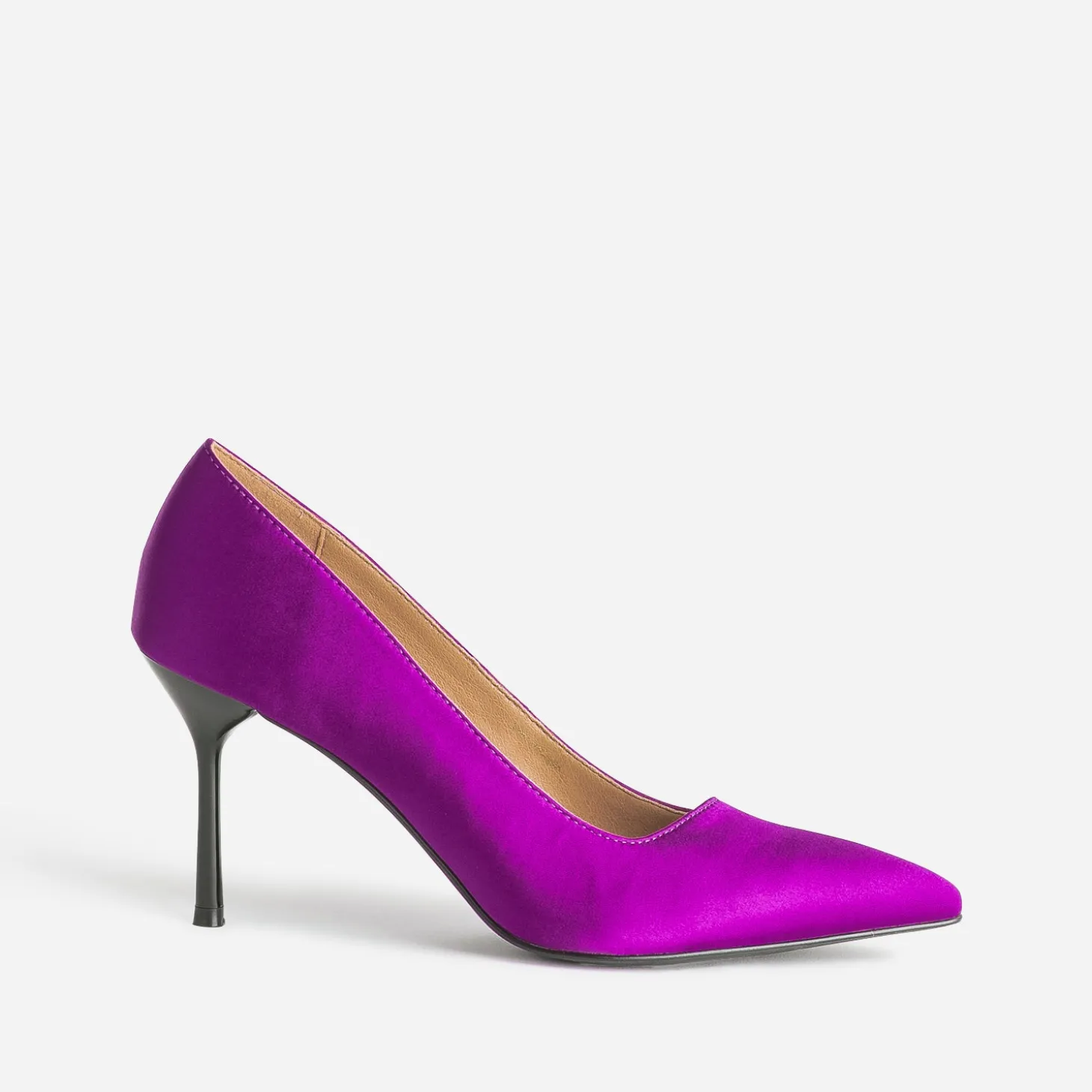 Escarpin TEXTO violet satiné avec découpe biais