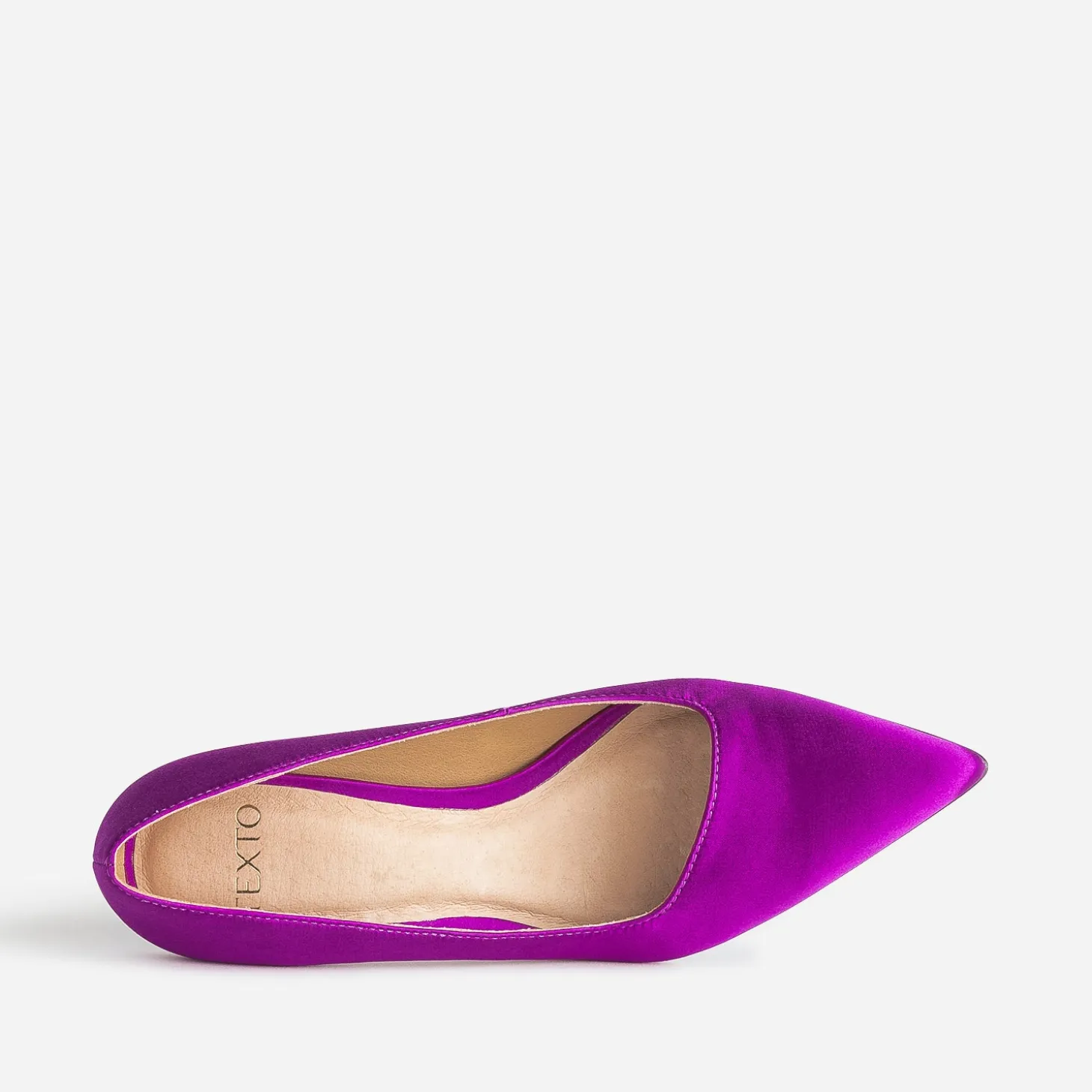 Escarpin TEXTO violet satiné avec découpe biais
