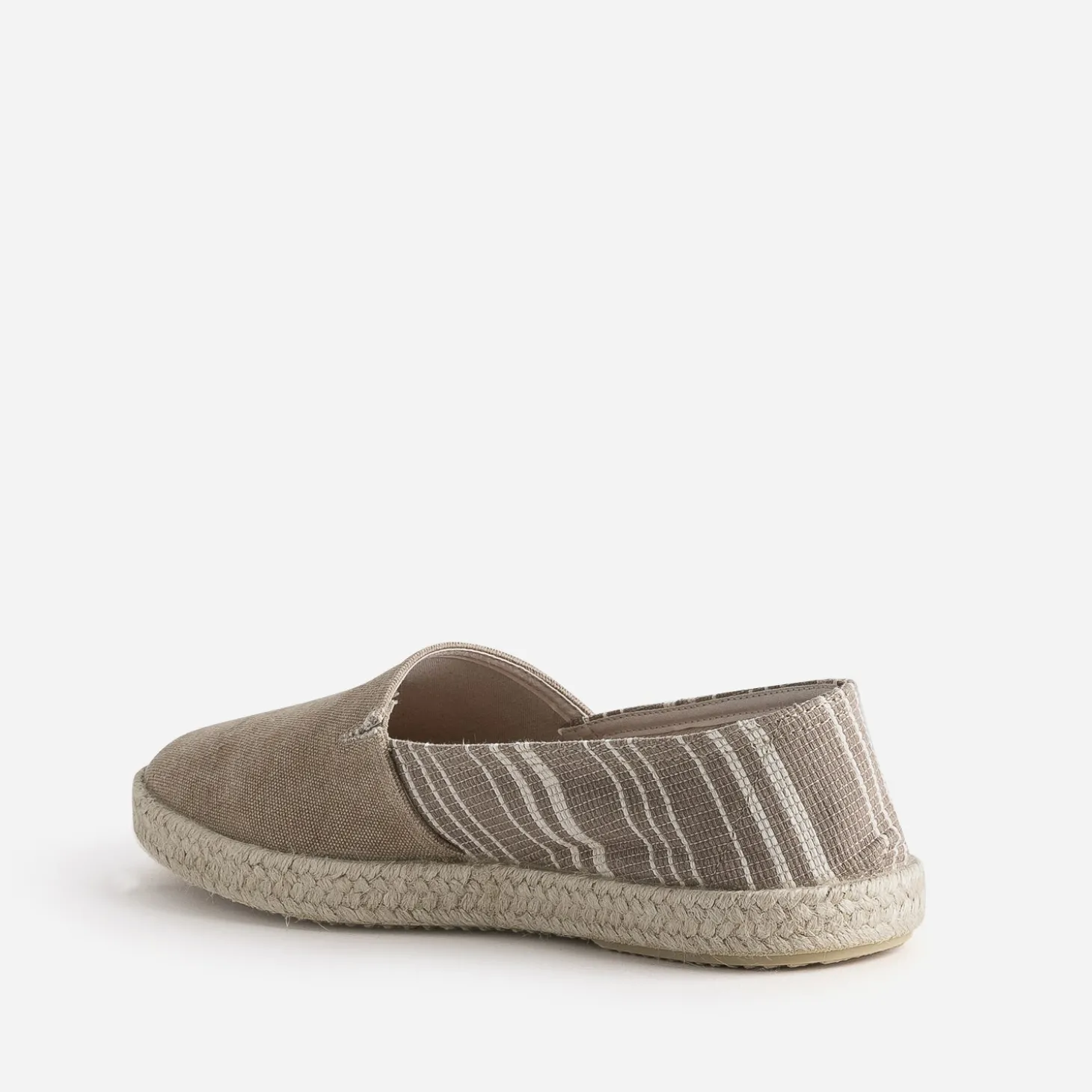 Espadrille beige toile motif rayures