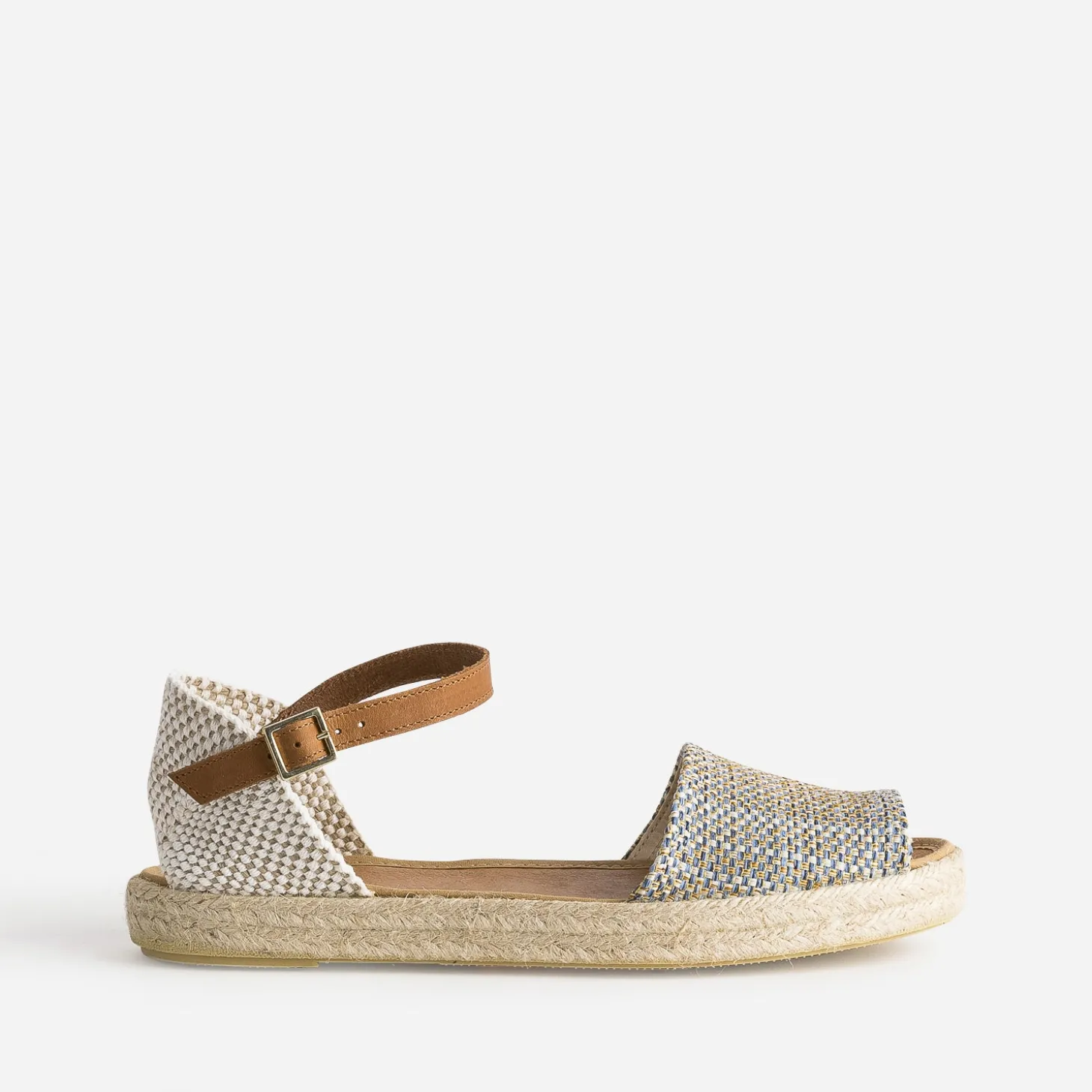 Espadrille bleue toile tressée