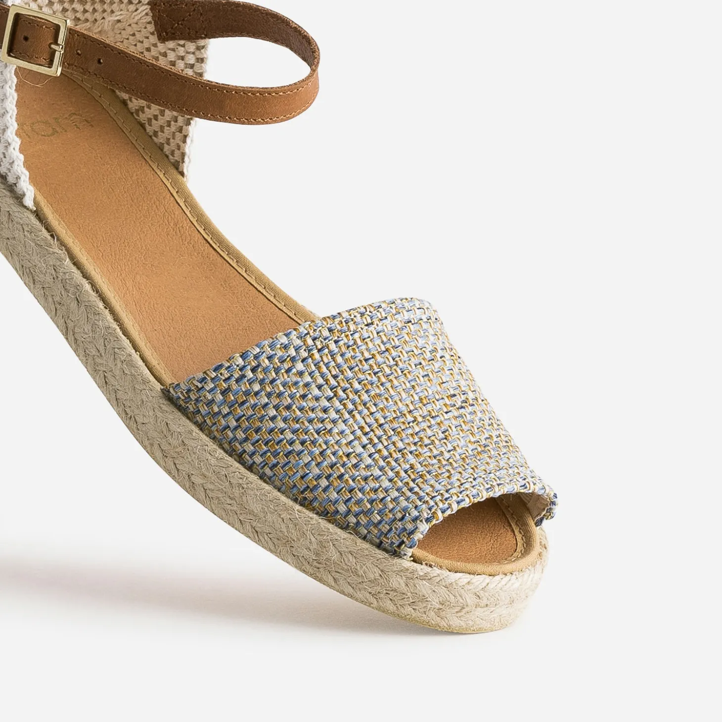 Espadrille bleue toile tressée