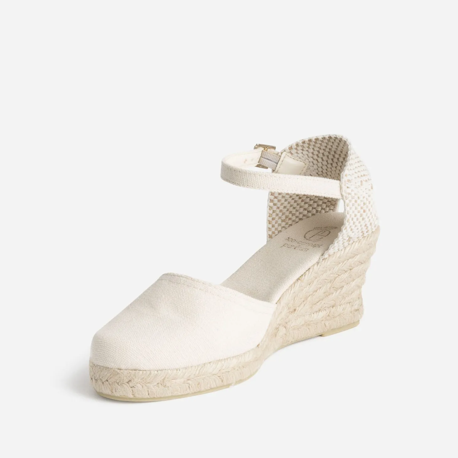 Espadrille compensée écrue éco-conçue en toile