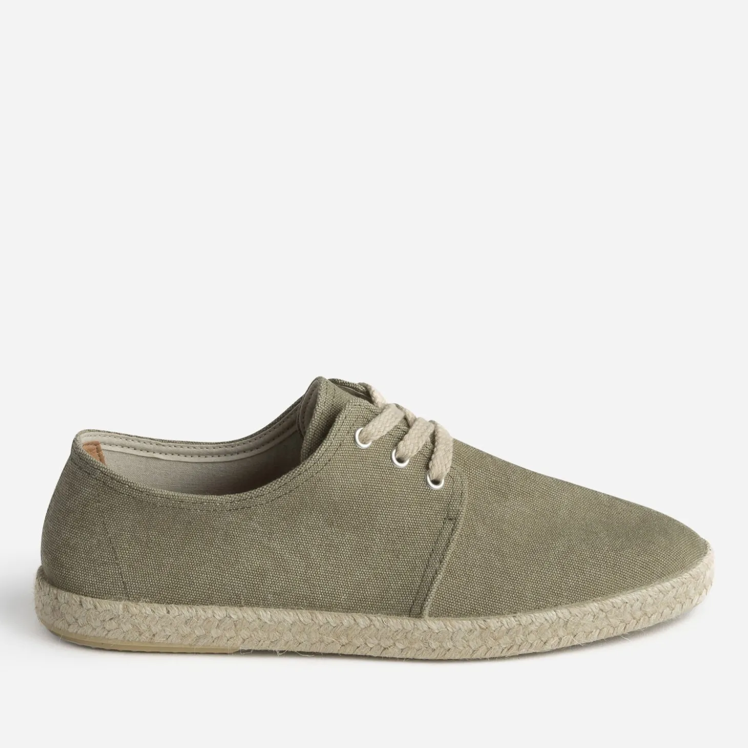 Espadrille kaki en toile à lacet éco-conçu