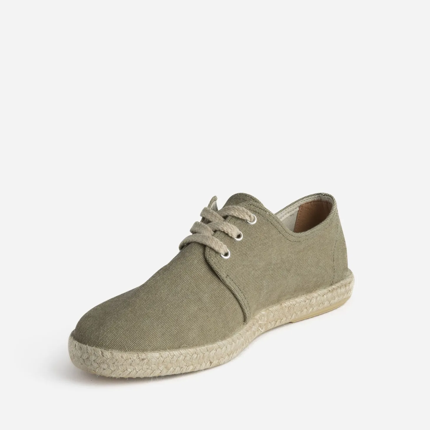 Espadrille kaki en toile à lacet éco-conçu