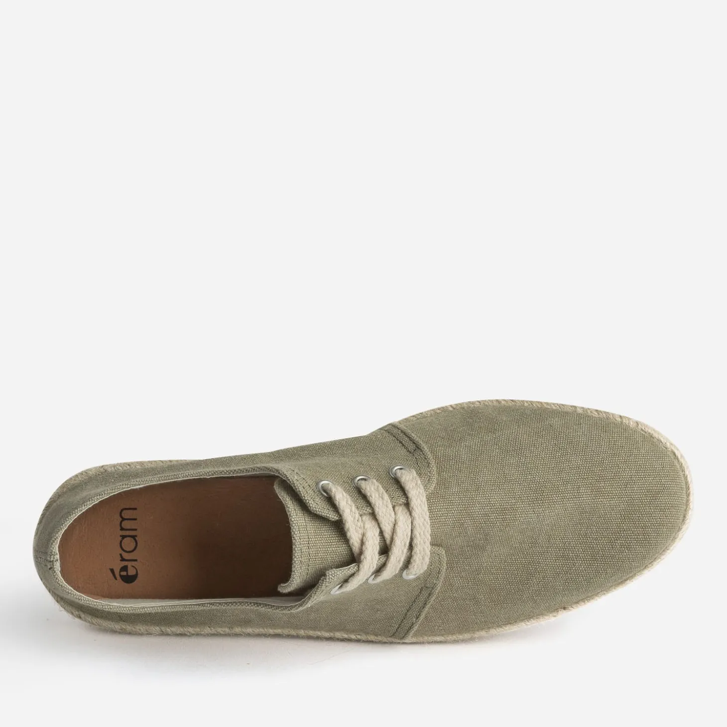 Espadrille kaki en toile à lacet éco-conçu