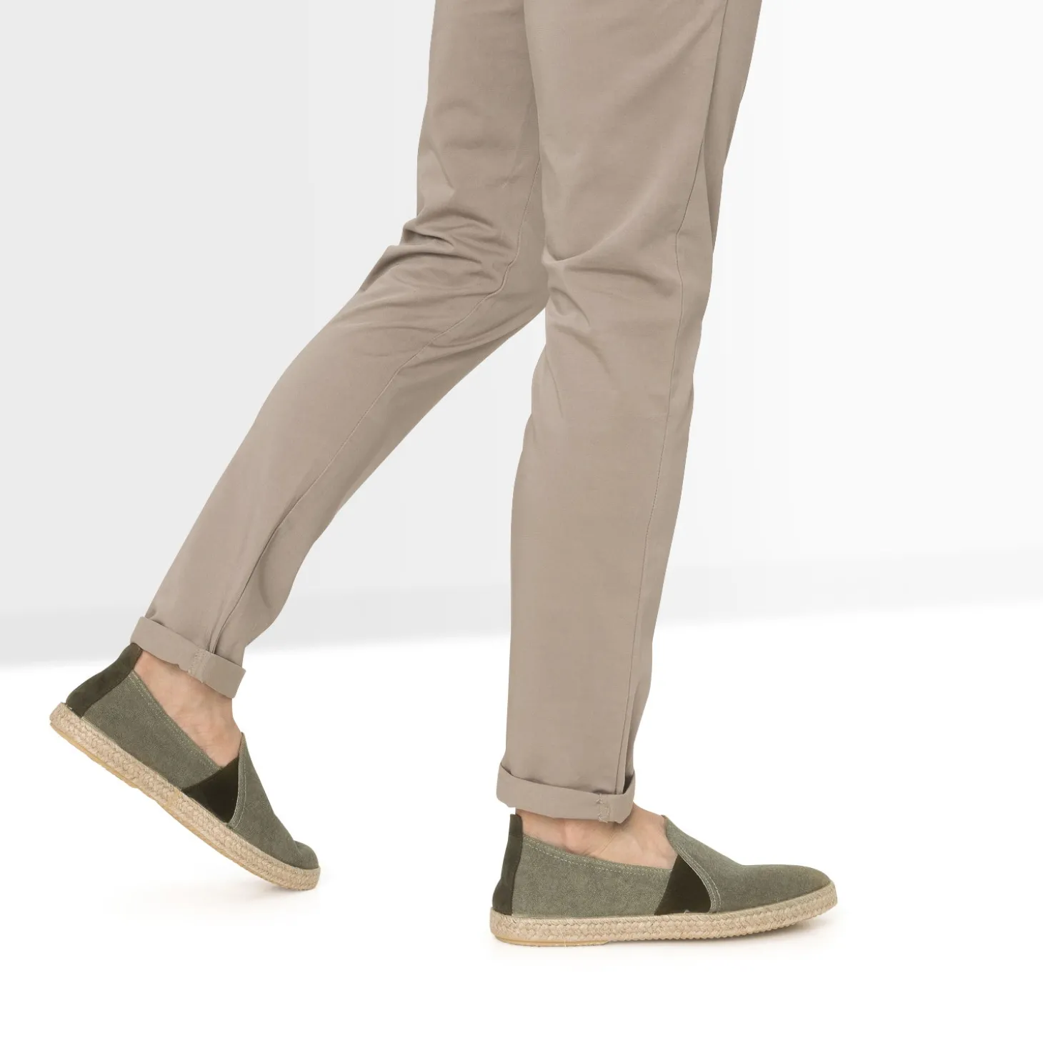 Espadrille kaki toile éco-conçue