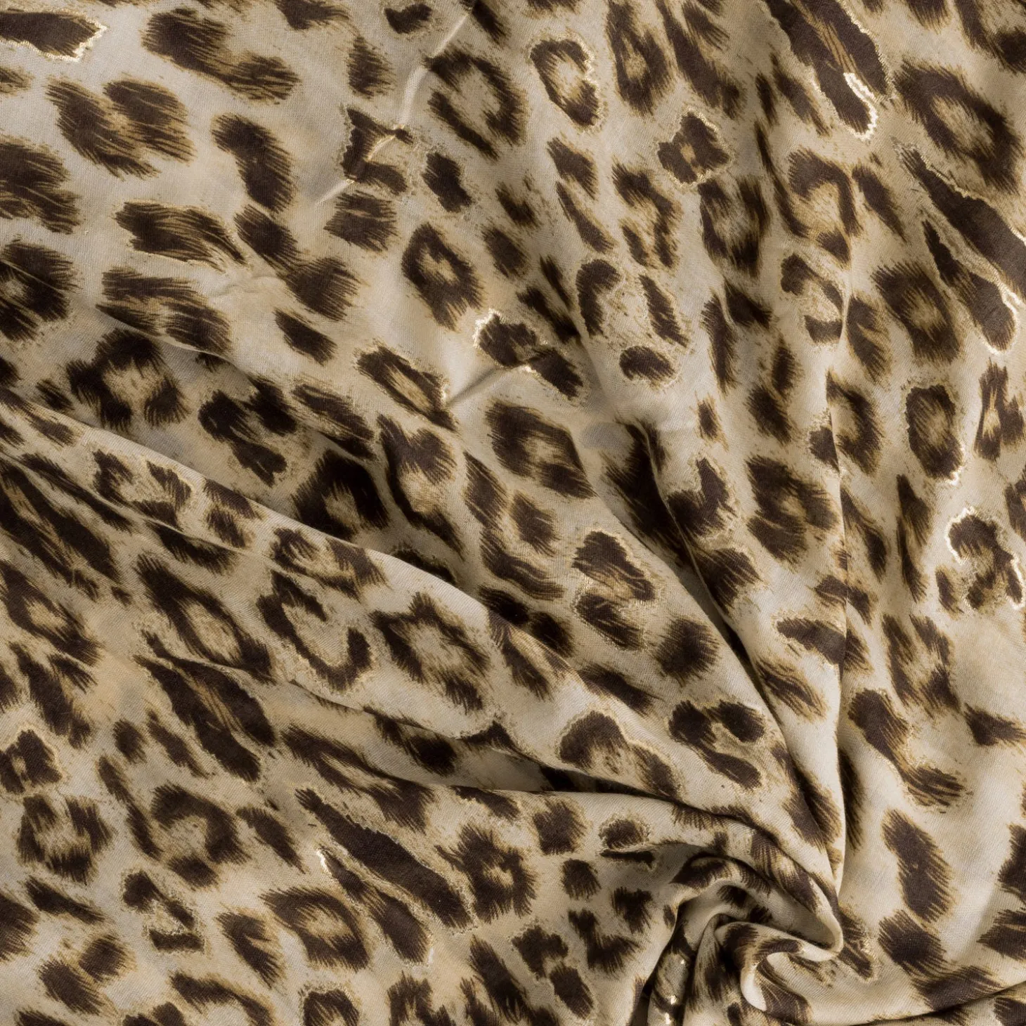 Foulard beige à motif léopard