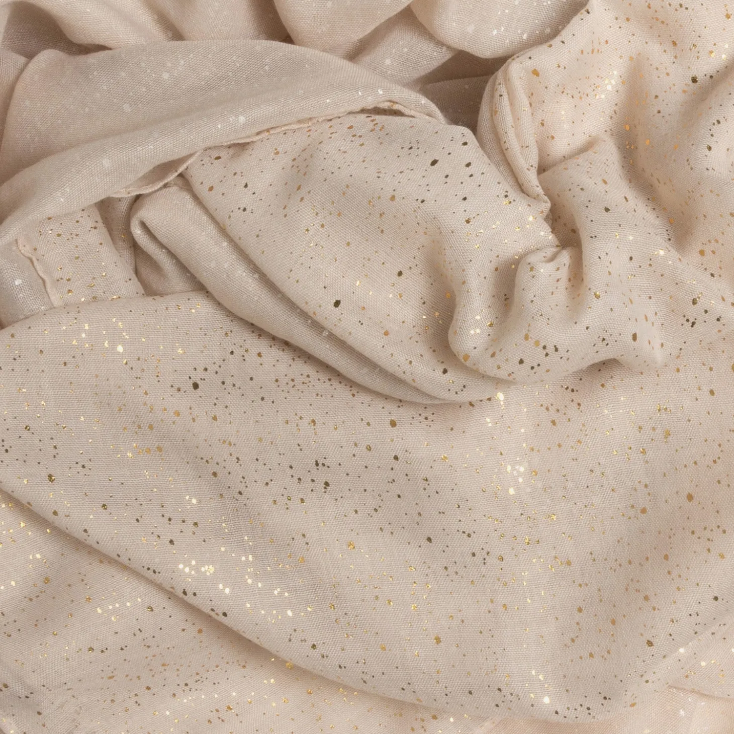 Foulard ecru pailleté doré