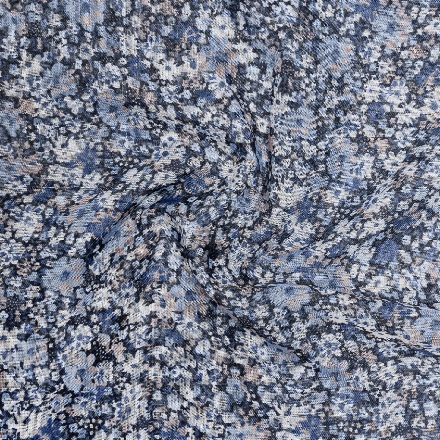 Foulard marine à motif floral
