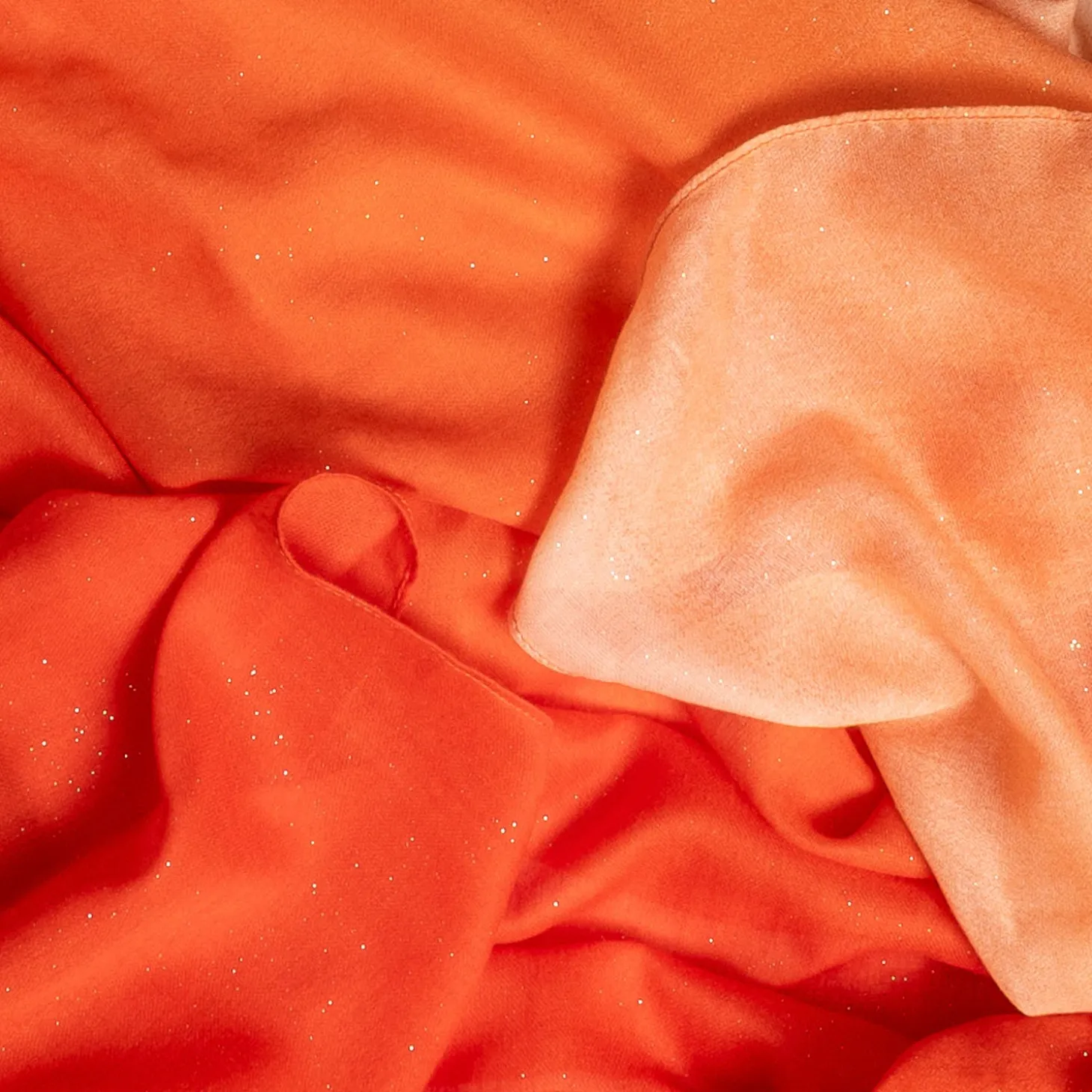Foulard orange pailleté effet deep dye