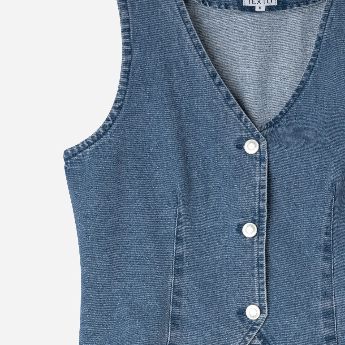 Gilet sans manches TEXTO en jean bleu