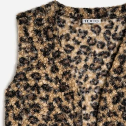 Gilet TEXTO marron à motif léopard