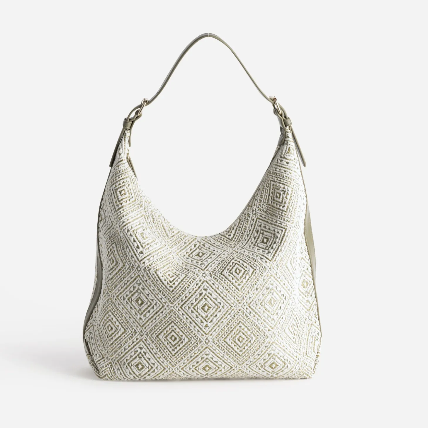 Grand sac kaki brodé