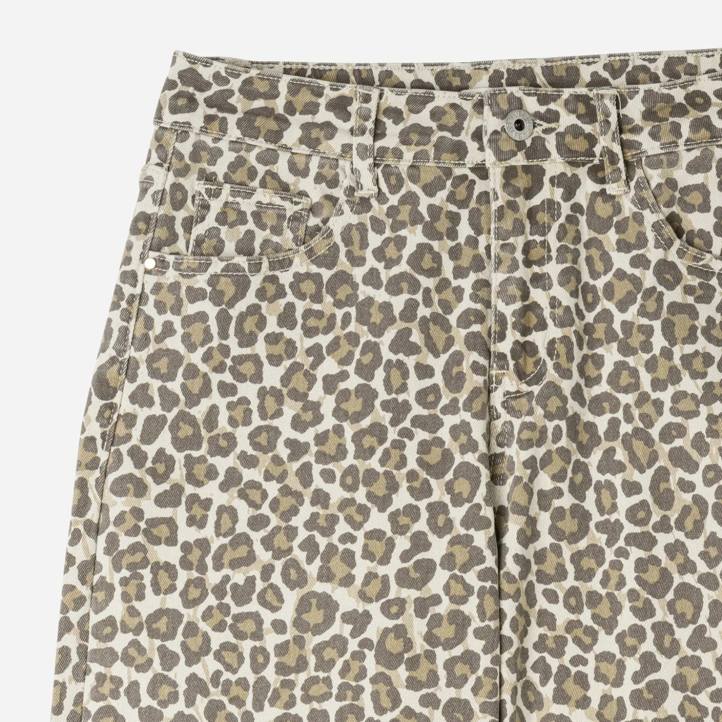 Jean TEXTO beige à imprimé léopard