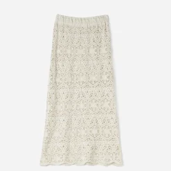 Jupe longue TEXTO écrue dentelle façon crochet