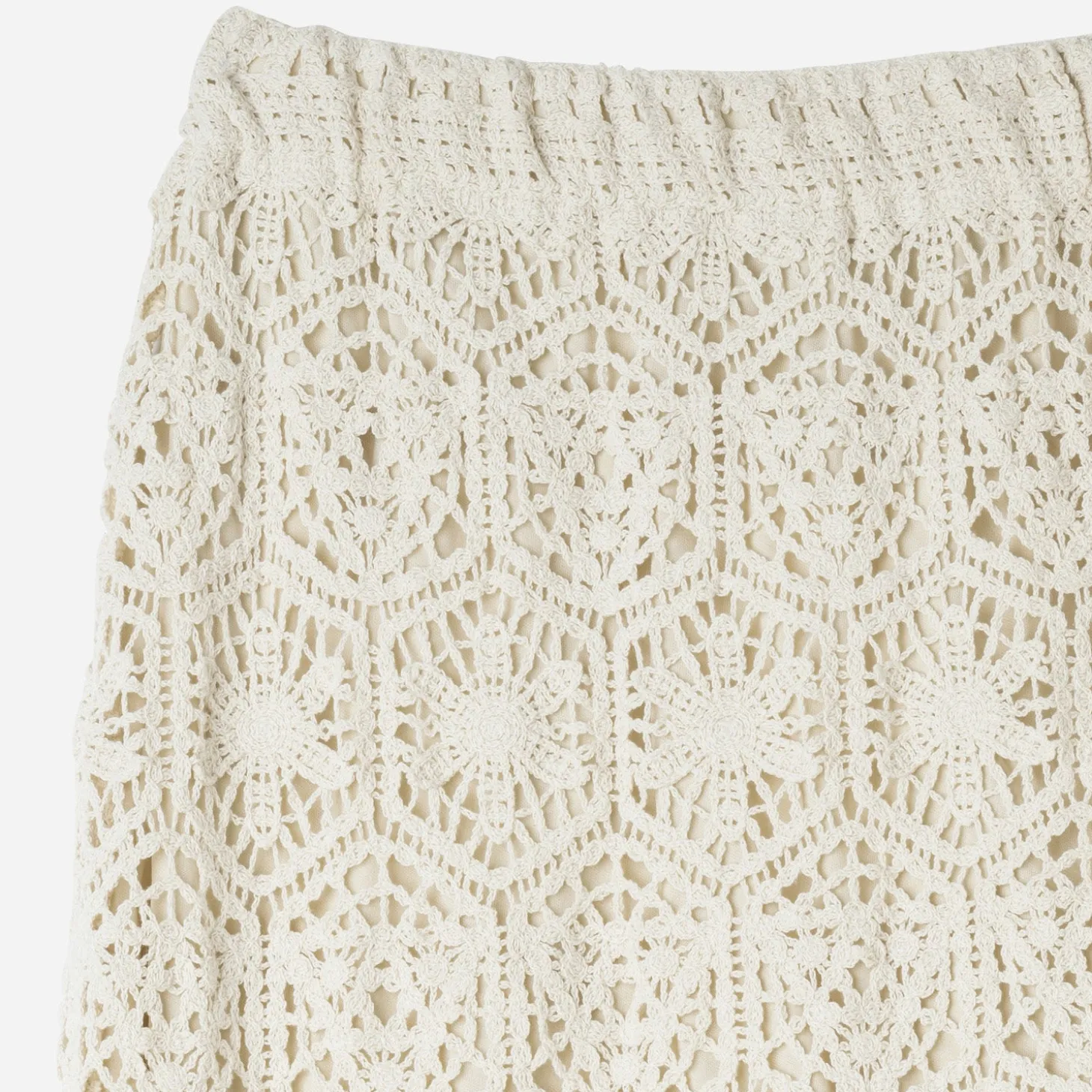 Jupe longue TEXTO écrue dentelle façon crochet