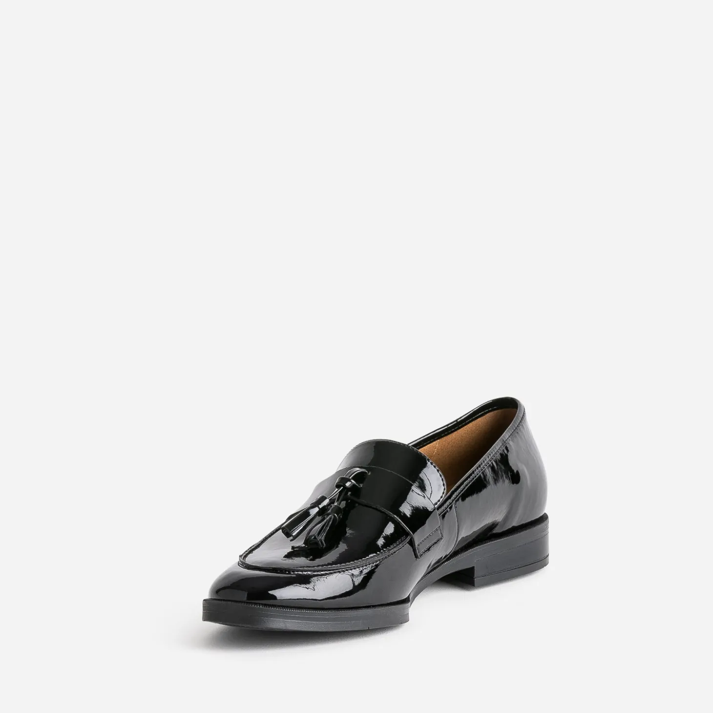 Mocassin à glands ERAM FLEX noir verni en cuir