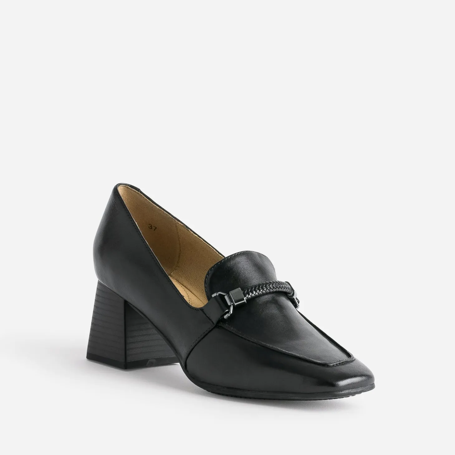 Mocassin à talon CAPRICE noir en cuir