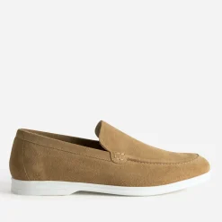 Mocassin beige cuir velours