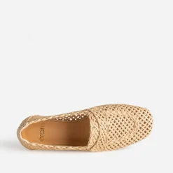 Mocassin beige tressage ajouré