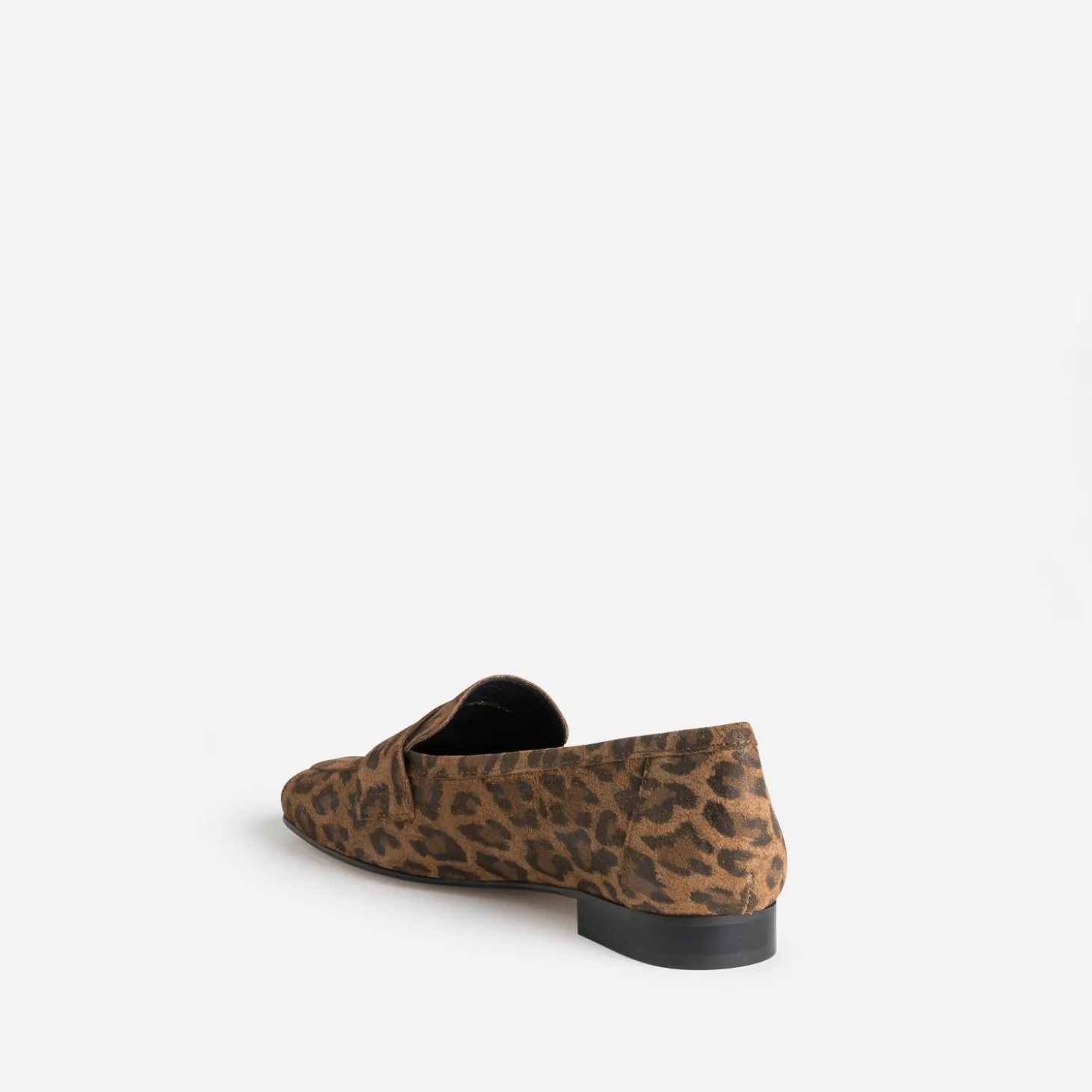 Mocassin camel en cuir velours effet léopard