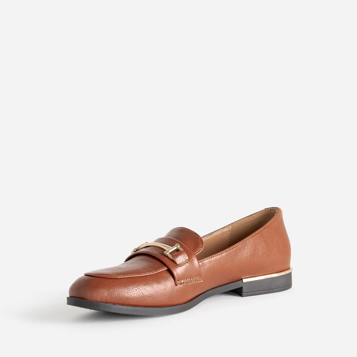Mocassin cognac détails dorés