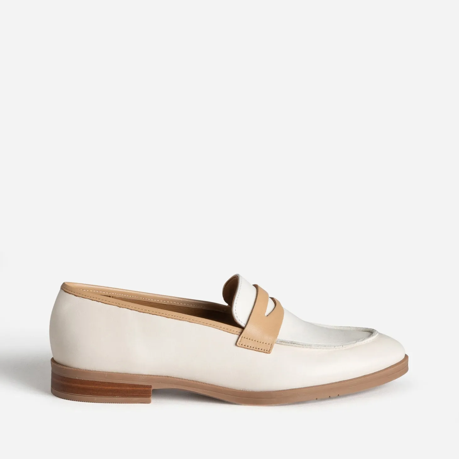 Mocassin ERAM FLEX écru et beige cuir