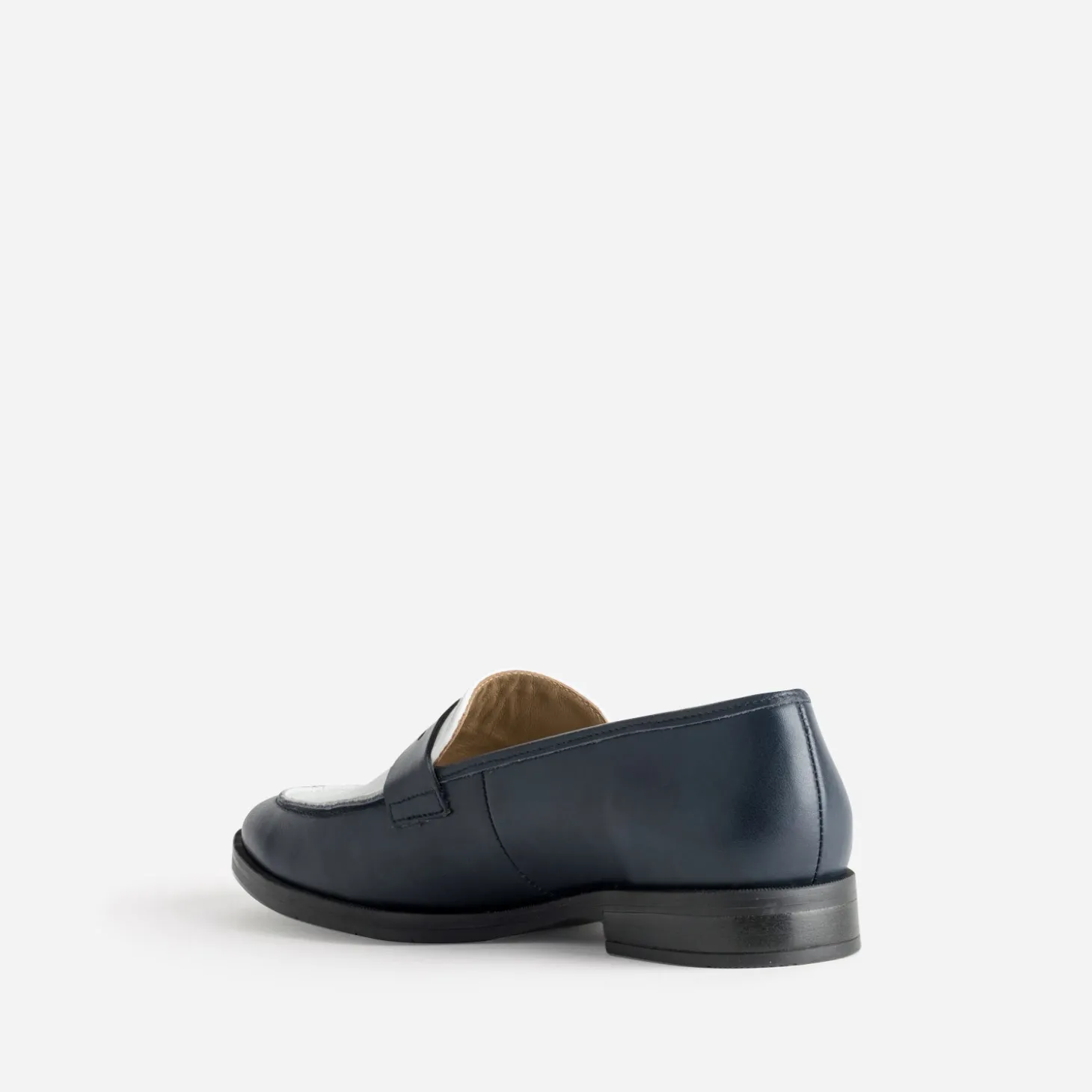 Mocassin ERAM FLEX marine et blanc cuir