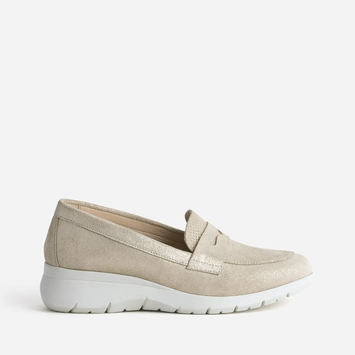 Mocassin FRANCE ARNO doré cuir velours