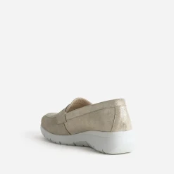 Mocassin FRANCE ARNO doré cuir velours