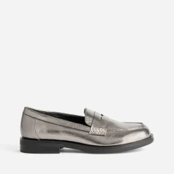 Mocassin gris foncé métallisé