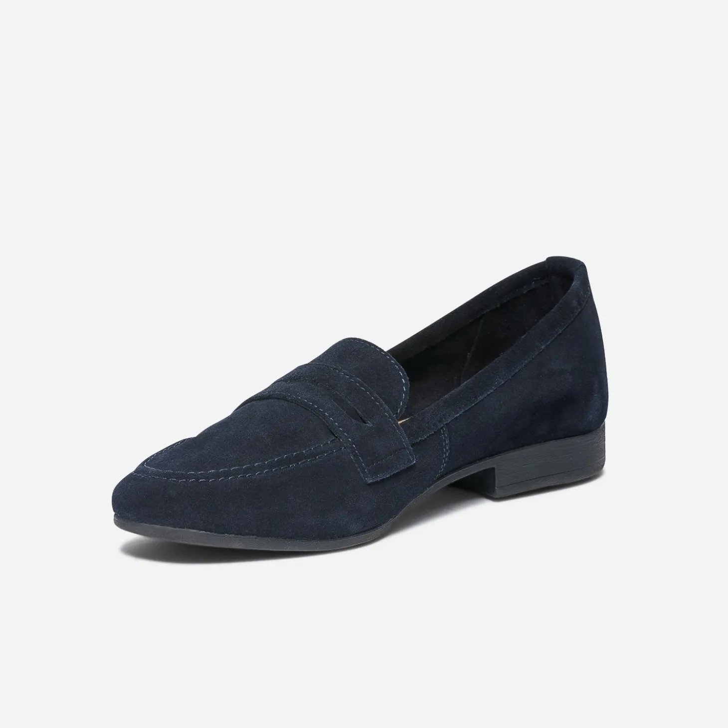 Mocassin marine éco-conçu en cuir velours