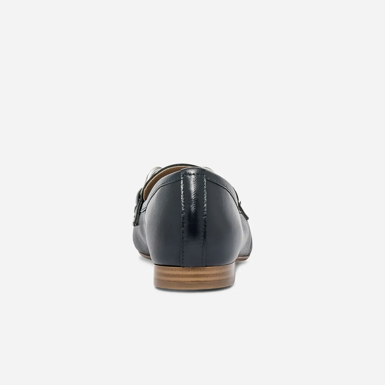 Mocassin marine cuir maxi chaîne argentée
