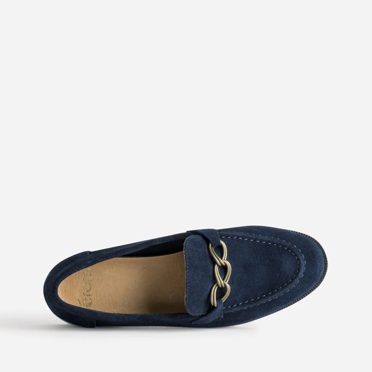 Mocassin marine cuir velours