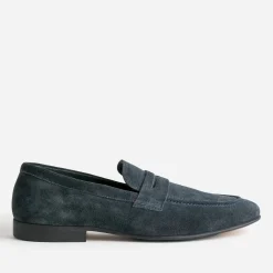 Mocassin marine cuir velours