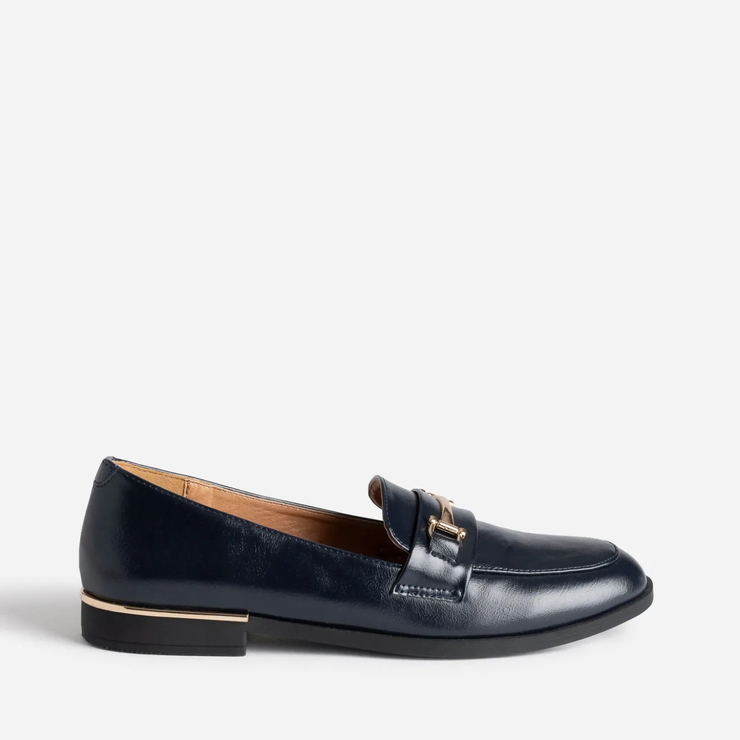 Mocassin marine détails dorés