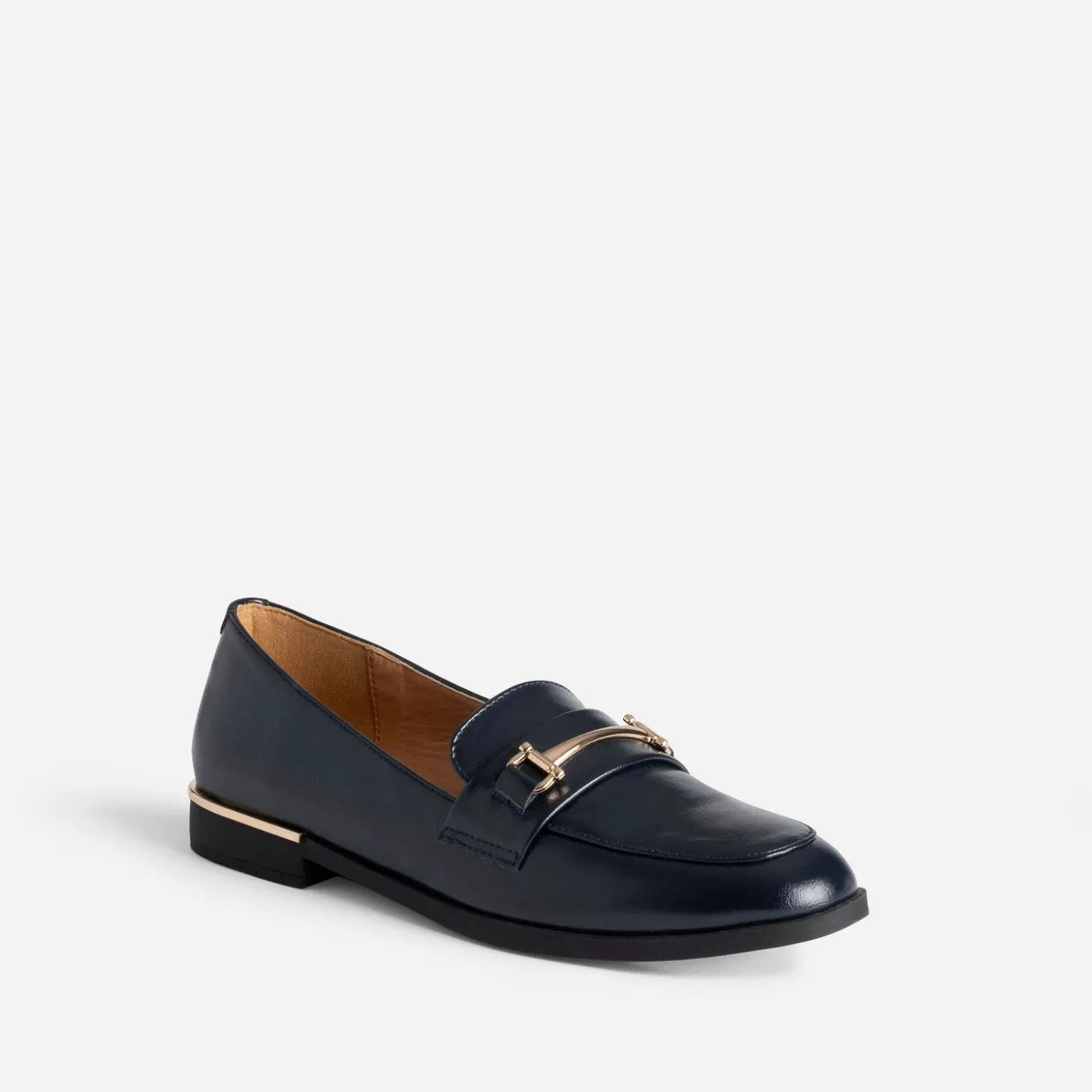 Mocassin marine détails dorés