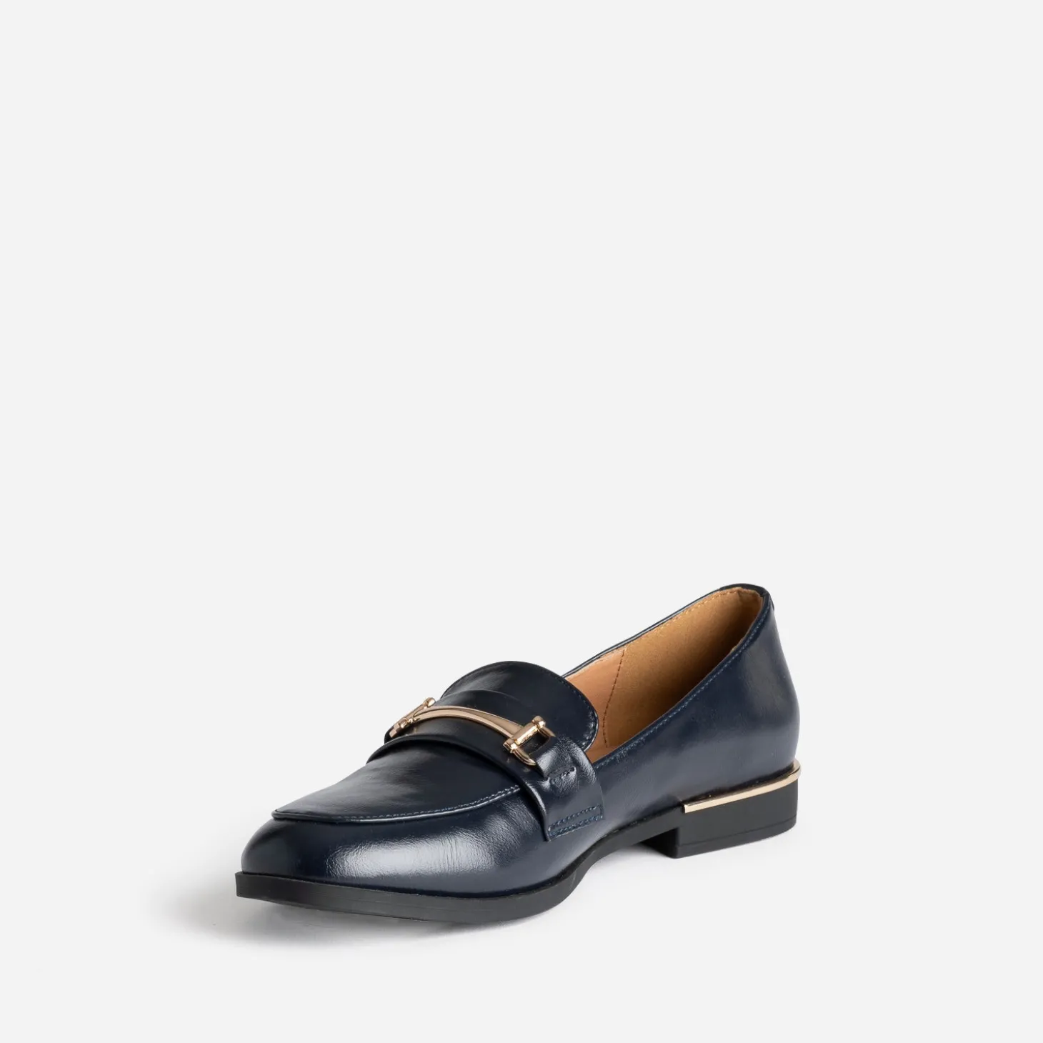 Mocassin marine détails dorés
