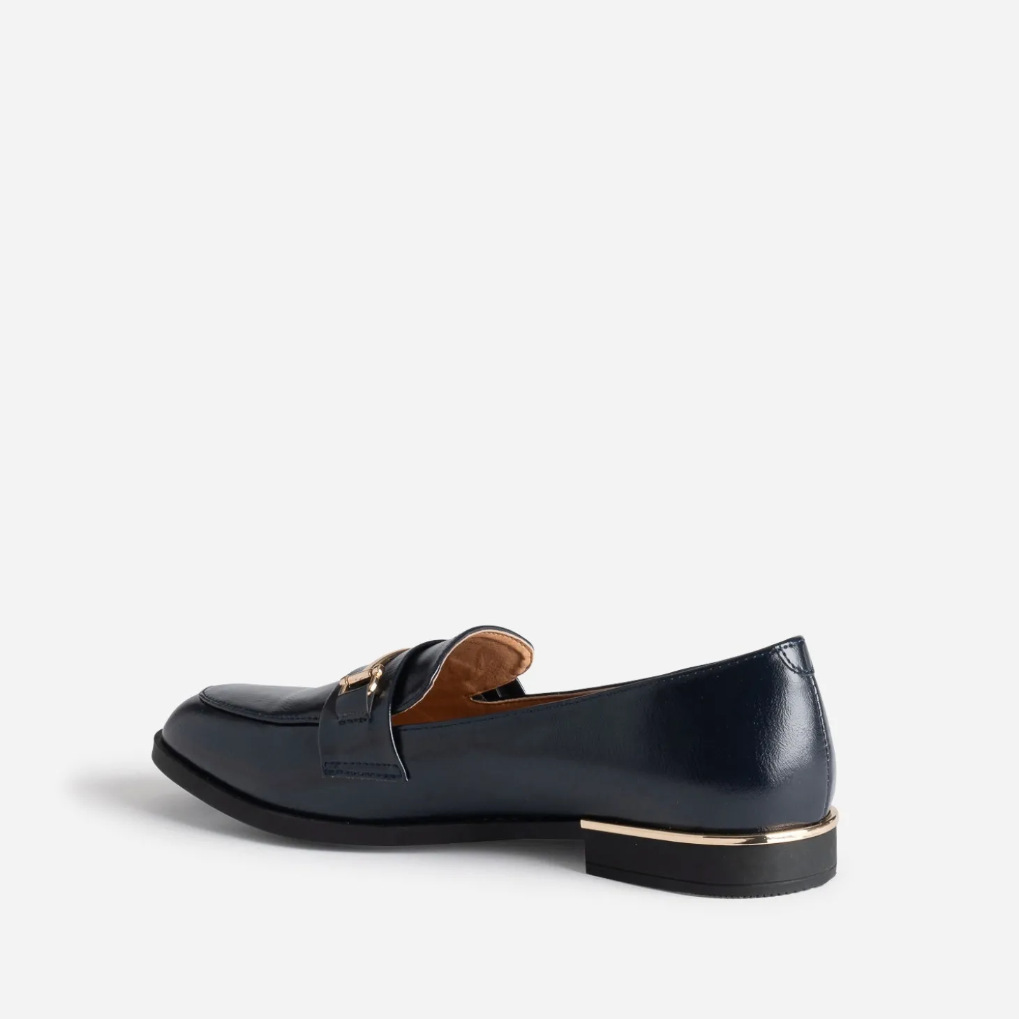 Mocassin marine détails dorés