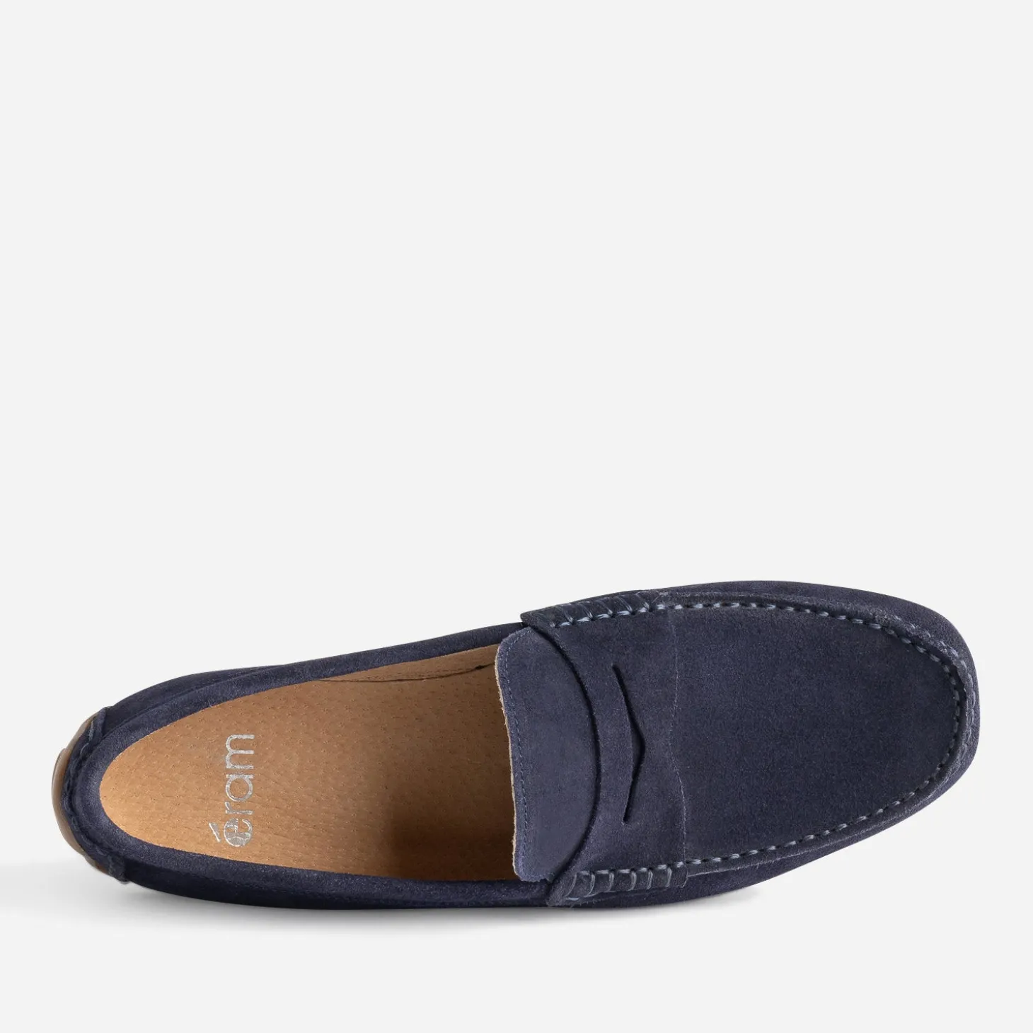 Mocassin marine en cuir velours
