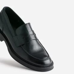 Mocassin noir cuir