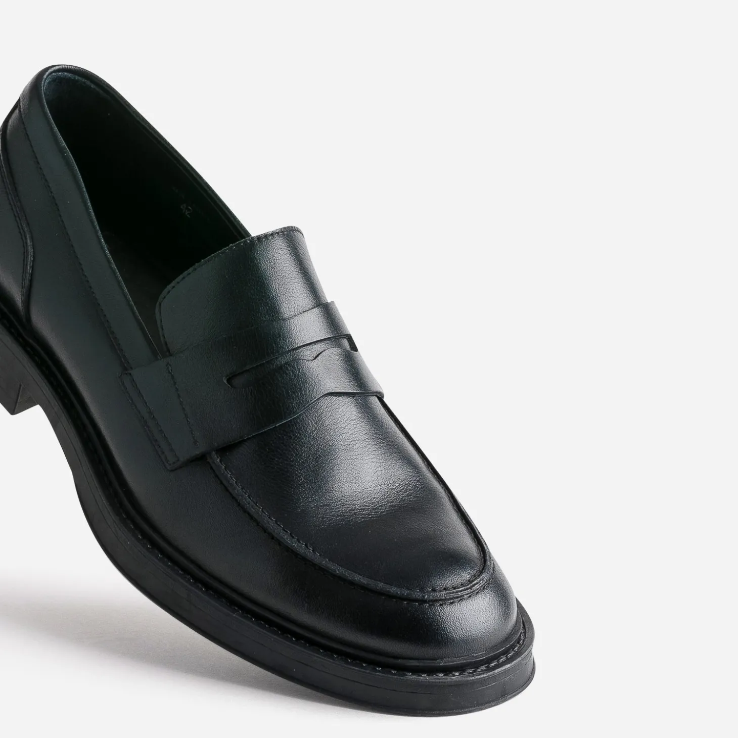 Mocassin noir cuir