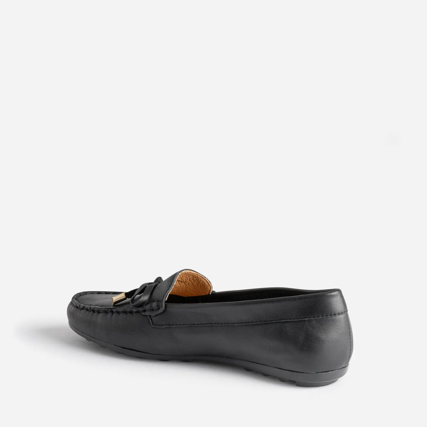 Mocassin noir en cuir